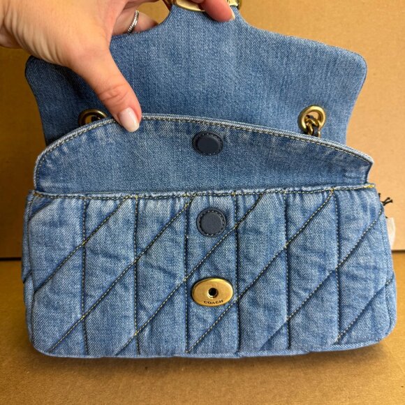 Coach Quilted Tabby 26 Medium Denim Shoulder Bag - Picture 6 of 6